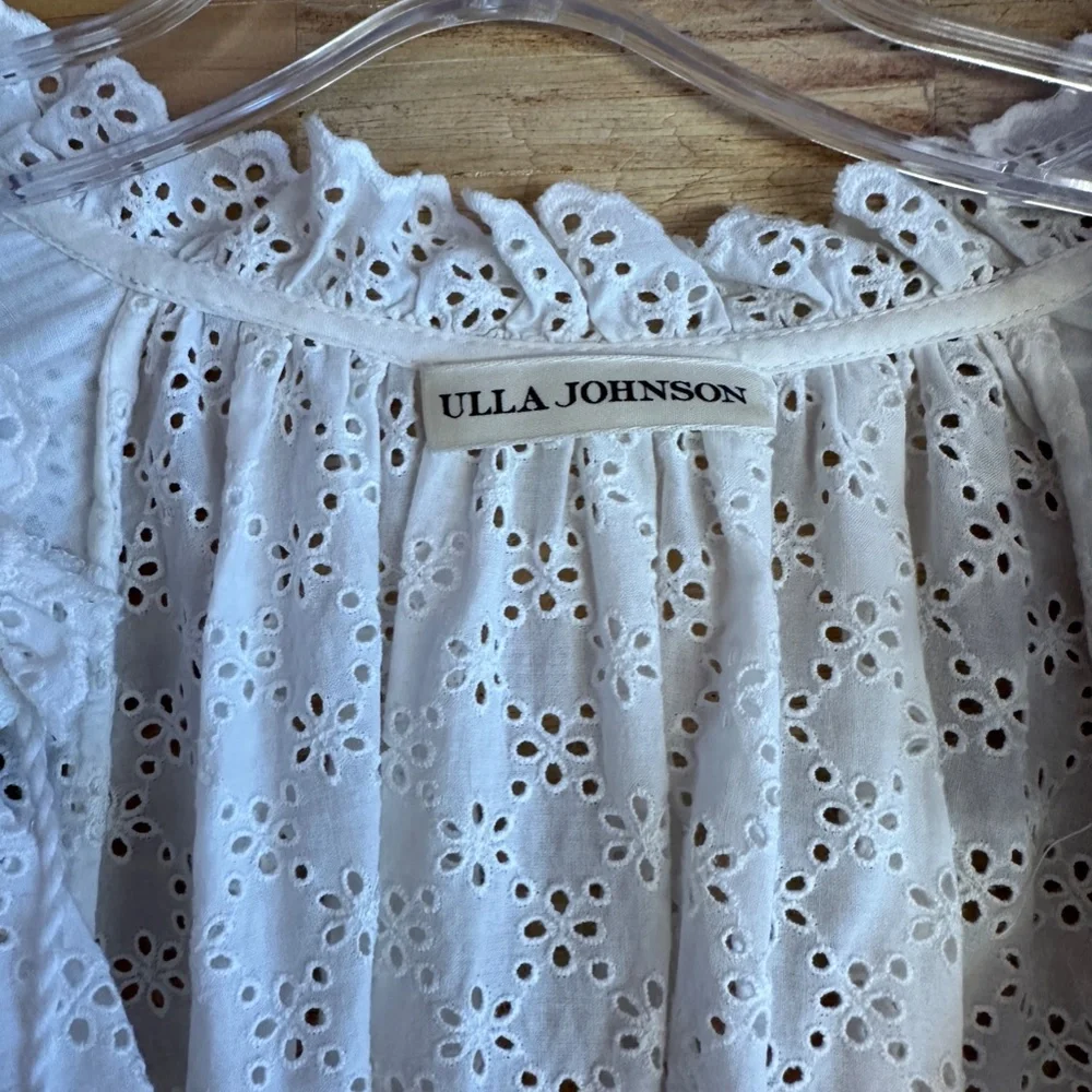 ULLA Johnson White eyelet blouse size 6 - Picture 2 of 3